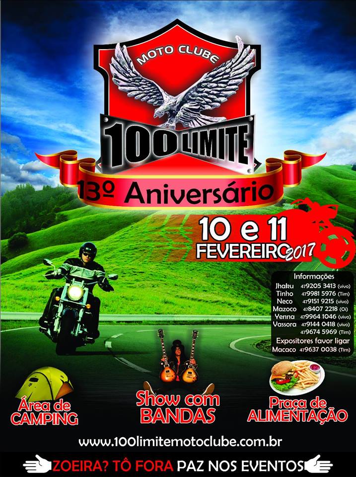 13º Aniversário Moto Clube 100 Limite 2017